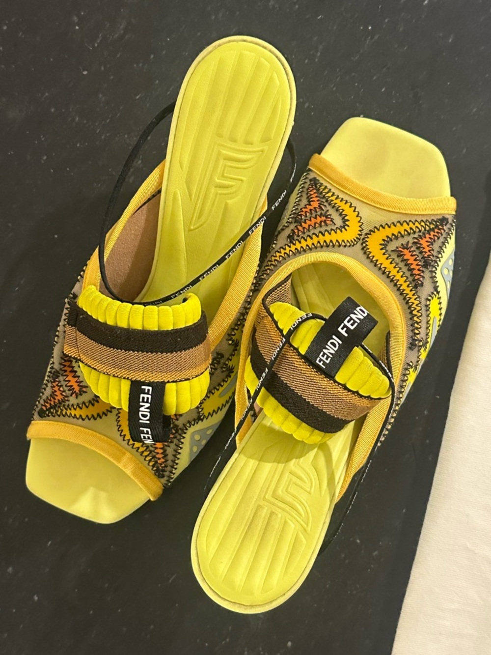 Fendi FFreedom Neoprene Slingback Sandals - Picture 3 of 8